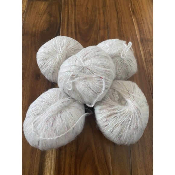 5 Skeins Soft Yarn White Mixed 240g #405 - Picture 1 of 4